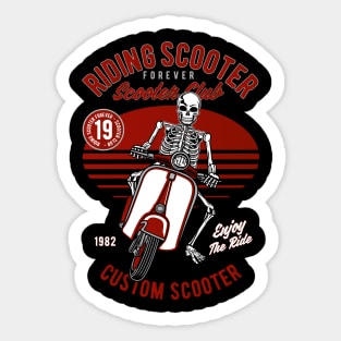 Riding Scooter Sticker